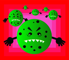 vector illustration corona virus or covid- 19 virus infection. corona virus microbe. 