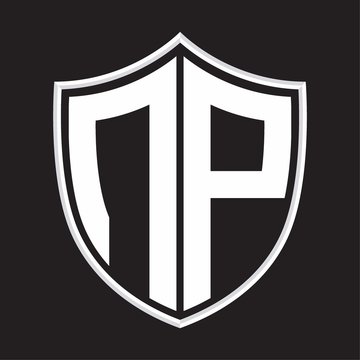 recommend clip art: NP Logo monogram with shield shape isolated on outline design template