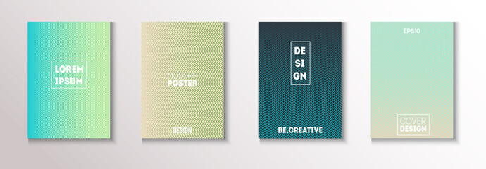 Wavy Minimal Cover Vector Set. Cool Technology Background. Modern 