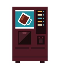 Coffee vending machine, flat style isolated on white background