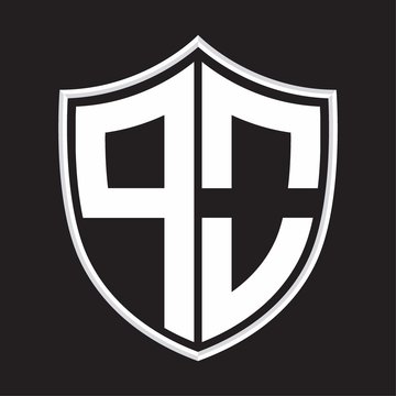 recommend clip art: PO Logo monogram with shield shape isolated on outline design template