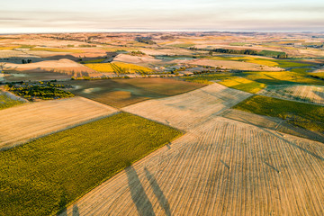 Aerial landscape of non-irrigated agriculture