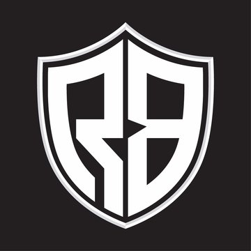 recommend clip art: RB Logo monogram with shield shape isolated on outline design template