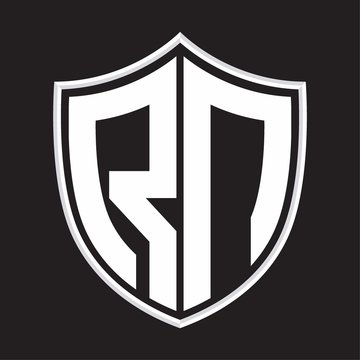 recommend clip art: RN Logo monogram with shield shape isolated on outline design template