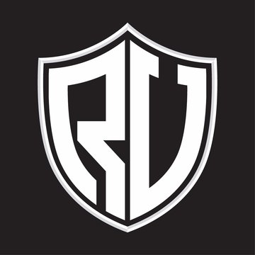 recommend clip art: RU Logo monogram with shield shape isolated on outline design template