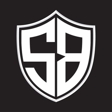 recommend clip art: SB Logo monogram with shield shape isolated on outline design template