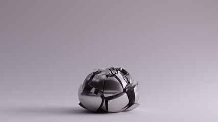 Fototapeta na wymiar Silver Cracked Sphere 3d illustration 3d render