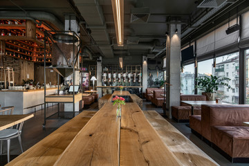 Interior of modern cafe in loft style - 324542353
