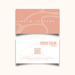 Beauty Calm Fashion Minimalist Business card Template vector 