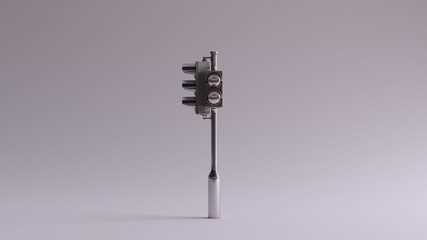 Obraz premium Silver Traffic Light Signal 3d illustration 3d render