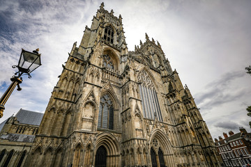 Stone cathedral in city center