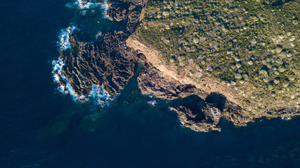 aerial view of an island in the sea