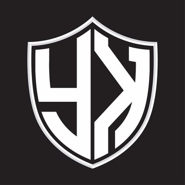 recommend clip art: YK Logo monogram with shield shape isolated on outline design template
