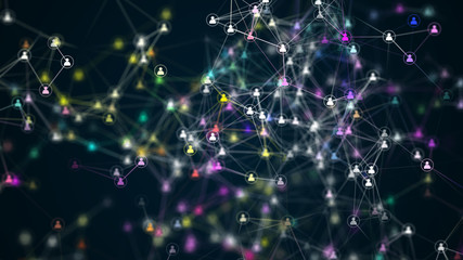 Obraz premium Social network connection. Community technology background.