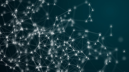 Social network connection. Community technology background.