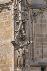 Sculptures on Saint-Jacques Tower (Tour Saint-Jacques) located on Rivoli Street in Paris, France....