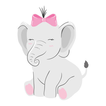 cute elephant female isolated icon vector illustration design © Gstudio