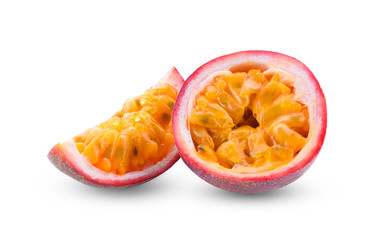 Passion fruit  on white background