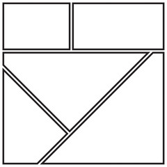 Vector mock up mood board of five frames. Photo collage templates.