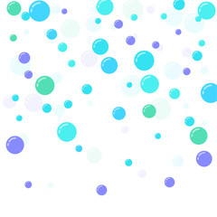 Festive multicolored circles, confetti. Randomly scattered colored bubbles. Childish vibrant round dots on white background for decoration. Vector illustration.