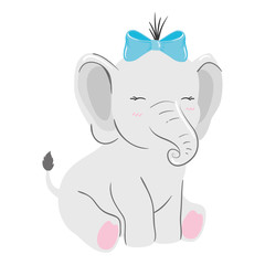 cute elephant animal isolated icon vector illustration design