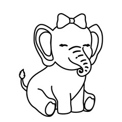 cute elephant female isolated icon vector illustration design