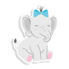 cute elephant animal isolated icon vector illustration design