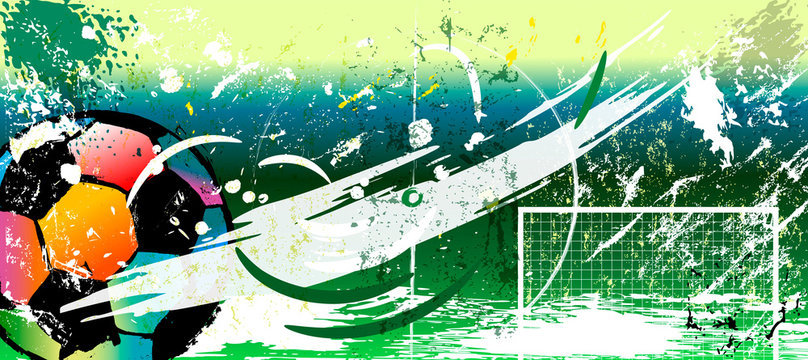 abstract background for soccer/football, design template, great soccer event, with strokes and splashes, copy space