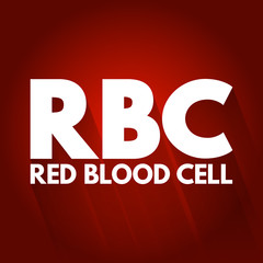 RBC - Red Blood Cell acronym, medical concept background