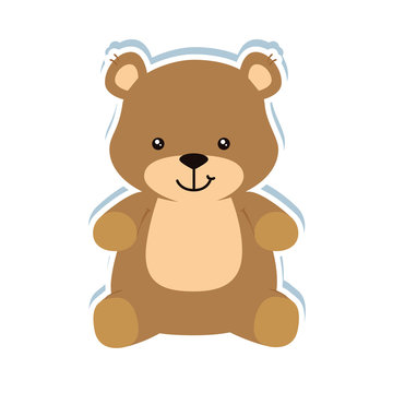 cute teddy bear isolated icon vector illustration design