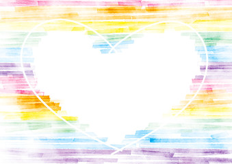 Obraz premium ハート 水彩 テクスチャ 虹色