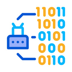 Binary Code Icon Vector. Outline Binary Code Sign. Isolated Contour Symbol Illustration