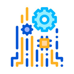 Mechanism Chip Icon Vector. Outline Mechanism Chip Sign. Isolated Contour Symbol Illustration
