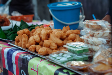 Thailand breakfast hawker Halal stall selling all kinds of foods in Aonang, Krabi.