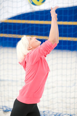 Young woman having a training