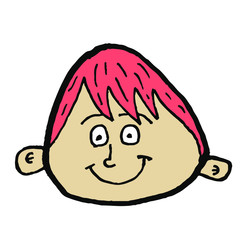 cute child emoji. just head. this is a vector.