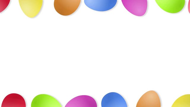 Beautiful Easter background with rolling eggs and copy space, loop.