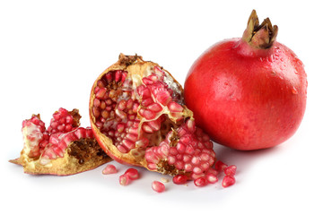 Pomegranate isolated on white