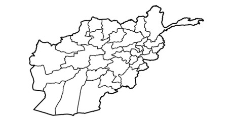 High detailed vector map with region- Afghanistan