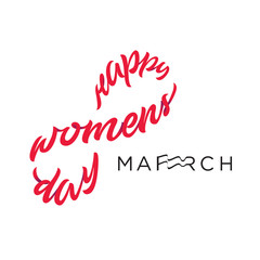 Happy Womens Day. 8 March. Illustration with premium lettering.
