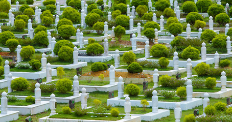 View of Muslim graveyard