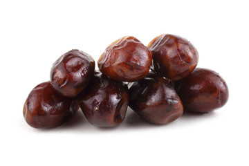 Date fruits isolated on white