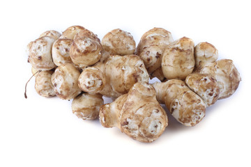 Jerusalem artichokes isolated on white