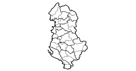 High detailed vector map with regions - Albania
