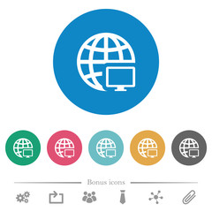 Remote terminal flat round icons