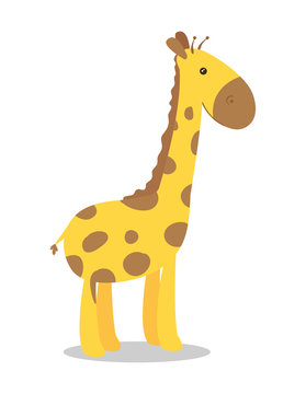 cute giraffe animal in white background vector illustration design