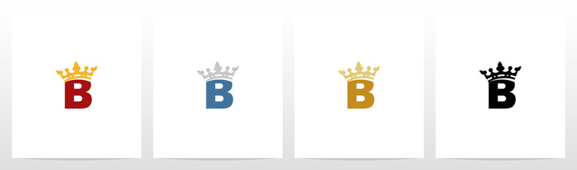  Royal Crown On Letter Logo Design B