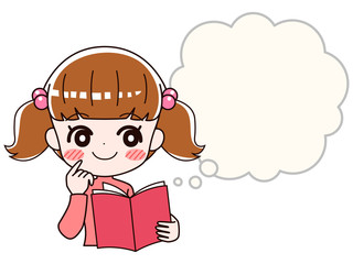 考える女性　こども