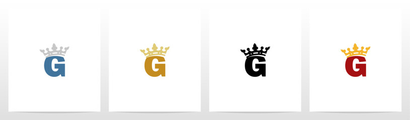  Royal Crown On Letter Logo Design G