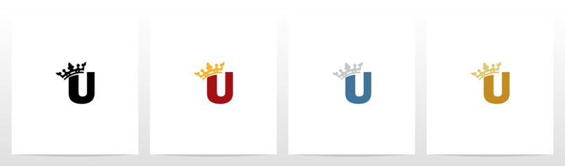  Royal Crown On Letter Logo Design U © recehan